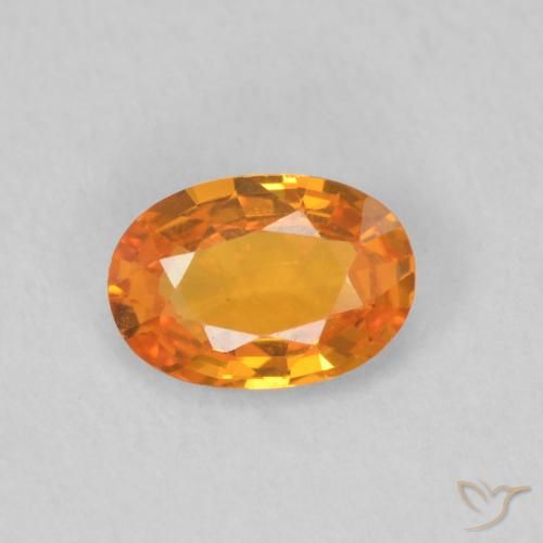 0.58ct Naturel Orange moyen Saphir, ovale, VVS