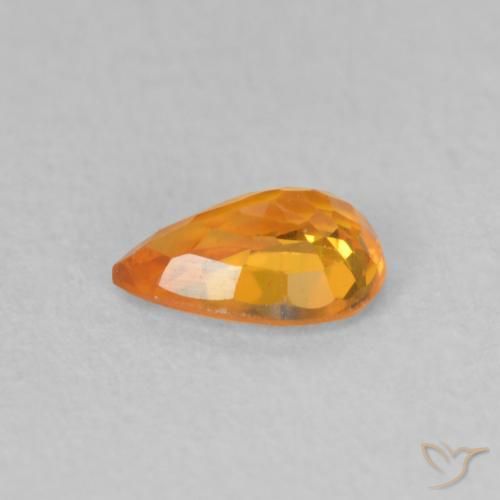 Saphir Orange vif naturelle En forme de poire, 0.50 ct, VVS