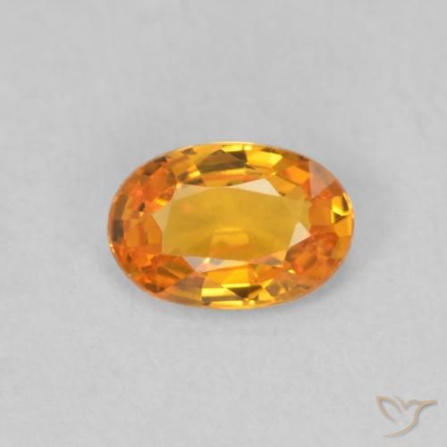 0.51ct Naturel Orange vif Saphir, ovale, VVS