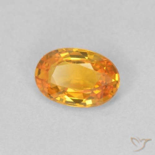 Saphir Orange vif naturelle ovale, 0.51 ct, VVS