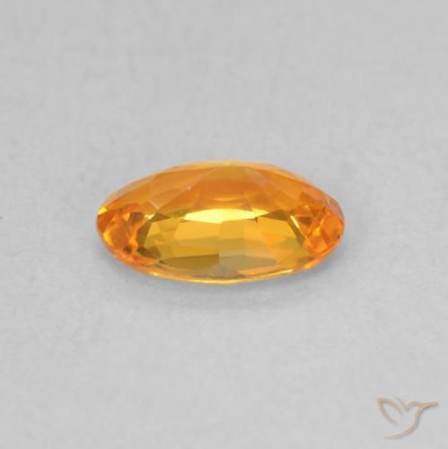 Saphir Orange vif naturelle ovale, 0.53 ct, VVS