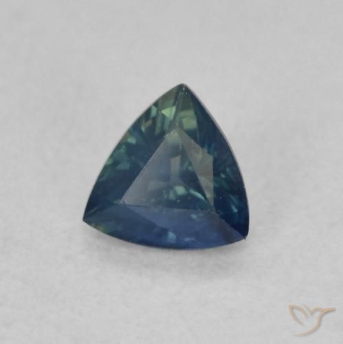 Saphir Sarcelle naturelle Trillion, 0.45 ct, VVS-VS