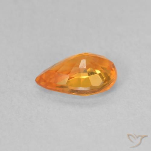 Saphir Orange vif naturelle En forme de poire, 0.52 ct, VVS