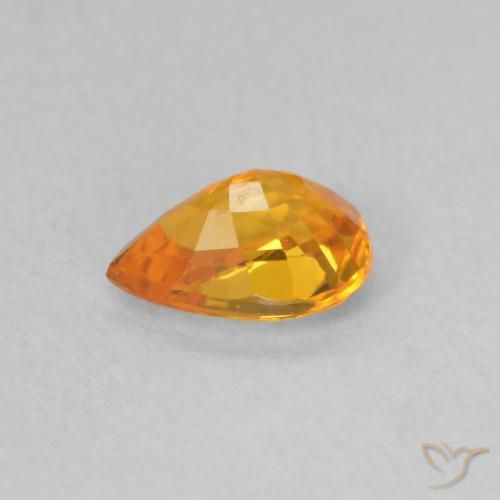 Saphir Orange vif naturelle En forme de poire, 0.58 ct, VVS