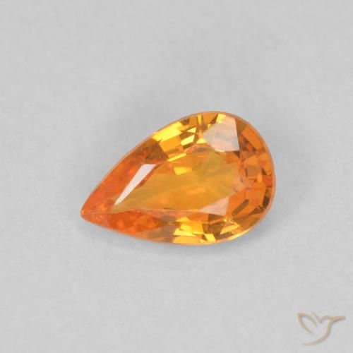 0.48ct Naturel Orange vif Saphir, En forme de poire, VVS, Photo A
