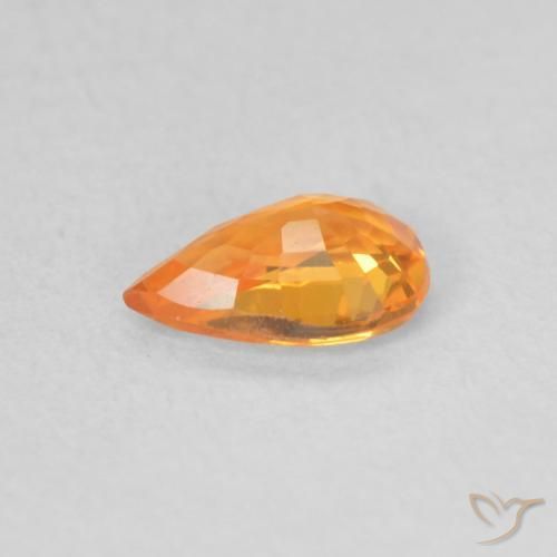 Saphir Orange vif naturelle En forme de poire, 0.48 ct, VVS