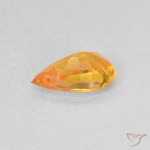 Saphir Orange moyen naturelle En forme de poire, 0.50 ct, VVS