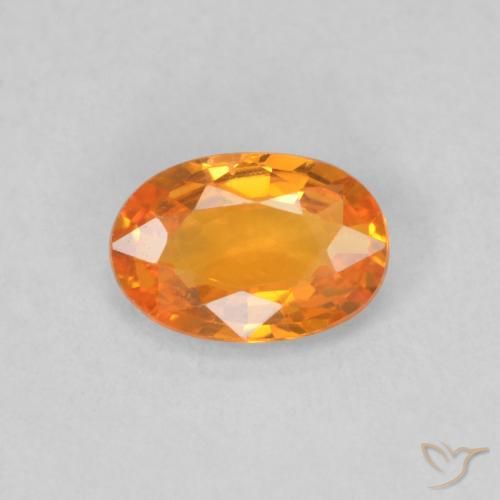 0.52ct Naturel Abricot orange Saphir, ovale, VVS