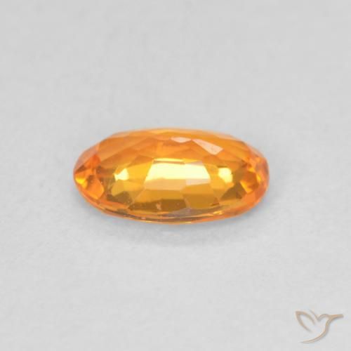 Saphir Abricot orange naturelle ovale, 0.52 ct, VVS