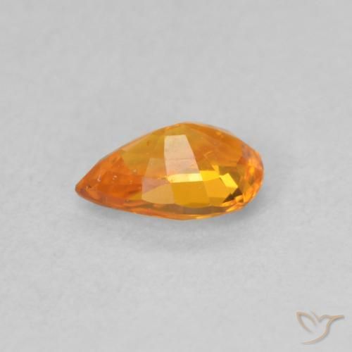 Saphir Orange moyen naturelle En forme de poire, 0.48 ct, VVS