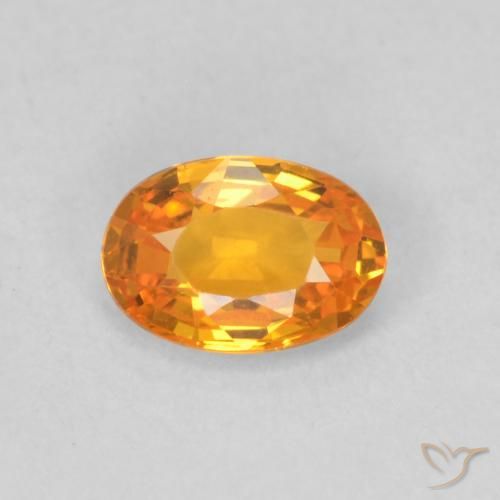 0.60ct Naturel Abricot orange Saphir, ovale, VVS