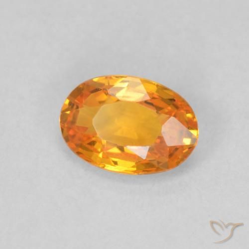 Saphir Abricot orange naturelle ovale, 0.60 ct, VVS