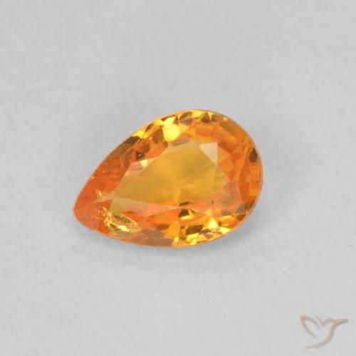 0.51ct Naturel Abricot orange Saphir, En forme de poire, VS