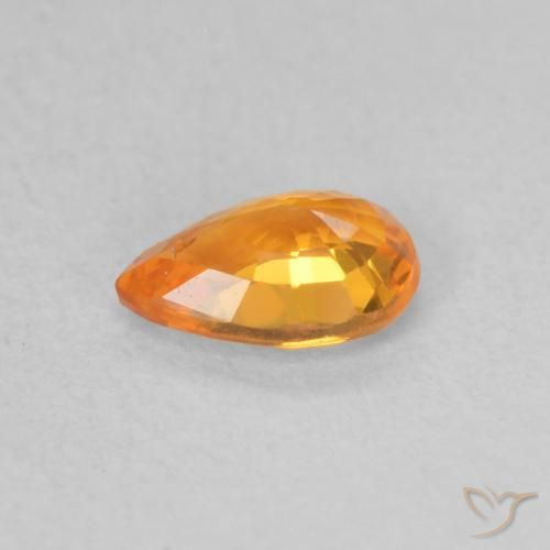 Saphir Abricot orange naturelle En forme de poire, 0.51 ct, VS