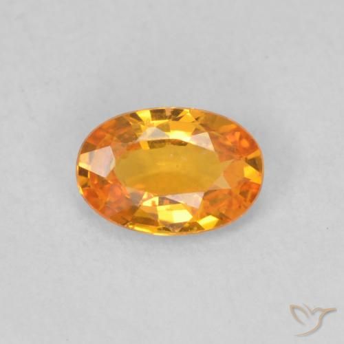 0.49ct Naturel Abricot orange Saphir, ovale, VS