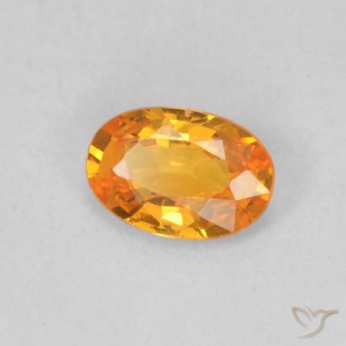 Saphir Abricot orange naturelle ovale, 0.49 ct, VS