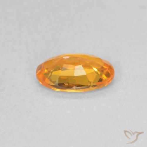 Saphir Abricot orange naturelle ovale, 0.49 ct, VS