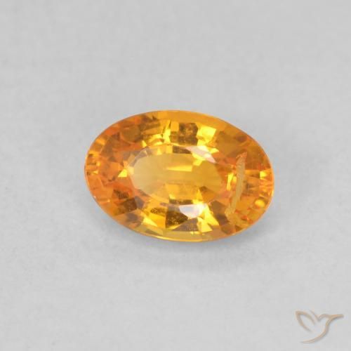 Saphir Orange moyen naturelle ovale, 0.62 ct, VS