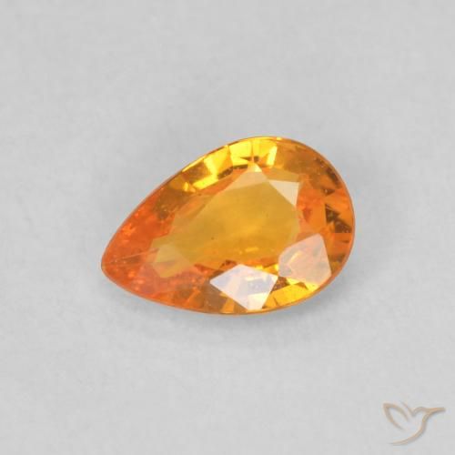 0.44ct Naturel Abricot orange Saphir, En forme de poire, VS