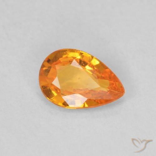 Saphir Abricot orange naturelle En forme de poire, 0.44 ct, VS