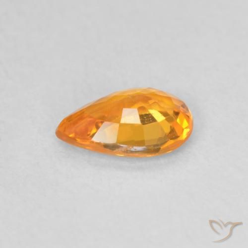 Saphir Abricot orange naturelle En forme de poire, 0.44 ct, VS