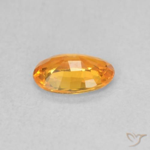 Saphir Orange vif naturelle ovale, 0.47 ct, VS