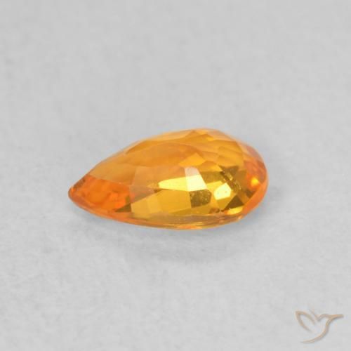 Saphir Orange vif naturelle En forme de poire, 0.52 ct, VVS-VS