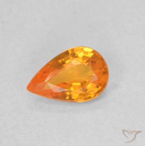 0.48ct Naturel Orange vif Saphir, En forme de poire, VVS-VS