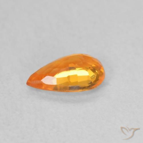 Saphir Orange vif naturelle En forme de poire, 0.48 ct, VVS-VS