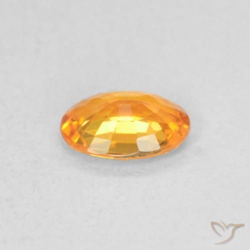 Saphir Orange vif naturelle ovale, 0.46 ct, VVS-VS