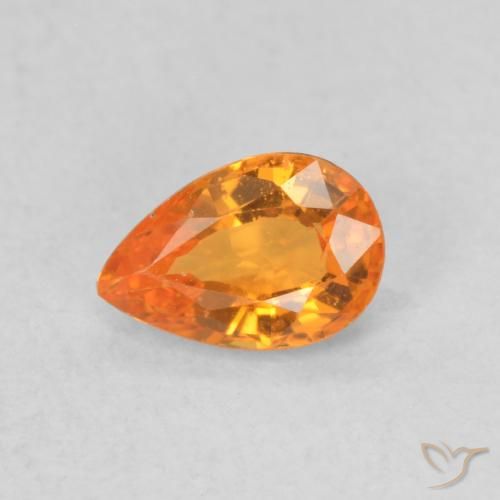 Saphir Orange vif naturelle En forme de poire, 0.56 ct, VVS-VS