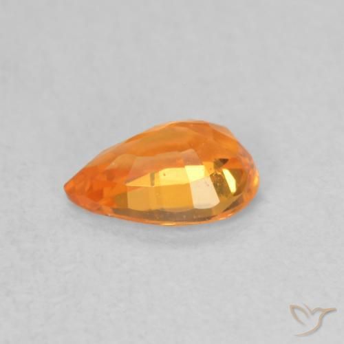 Saphir Orange vif naturelle En forme de poire, 0.56 ct, VVS-VS