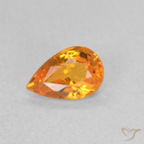 Saphir Orange vif naturelle En forme de poire, 0.52 ct, VVS-VS