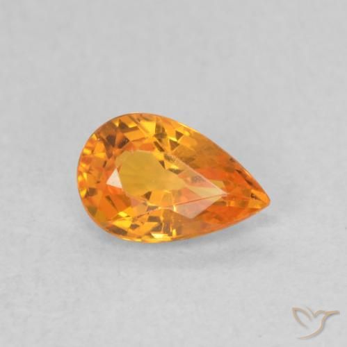 Saphir Orange vif naturelle En forme de poire, 0.52 ct, VVS-VS