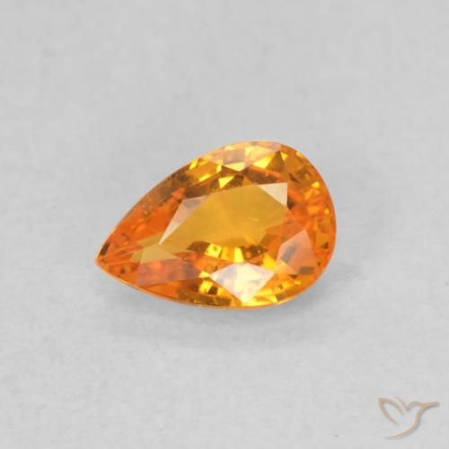 0.53ct Naturel Orange vif Saphir, En forme de poire, VVS-VS