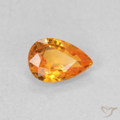 Saphir Orange vif naturelle En forme de poire, 0.53 ct, VVS-VS