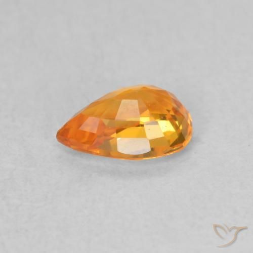 Saphir Orange vif naturelle En forme de poire, 0.53 ct, VVS-VS