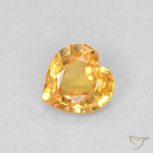 0.39ct Naturel Medium Dark-Golden Saphir, Cœur, VS