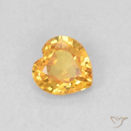 Saphir Medium Dark-Golden naturelle Cœur, 0.39 ct, VS