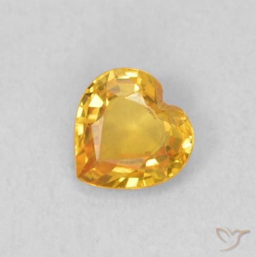 Saphir Doré naturelle Cœur, 0.40 ct, VS