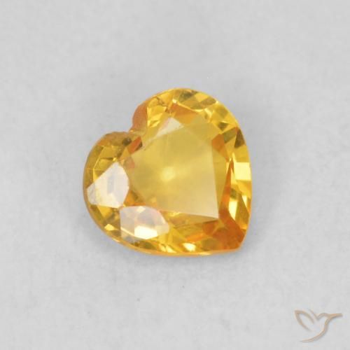 Saphir Doré naturelle Cœur, 0.40 ct, VS