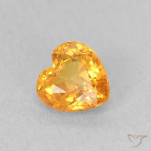 Saphir Orange vif naturelle Cœur, 0.50 ct, VS