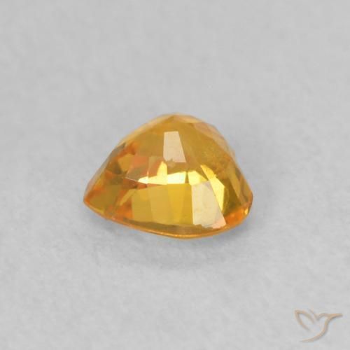 Saphir Orange vif naturelle Cœur, 0.50 ct, VS