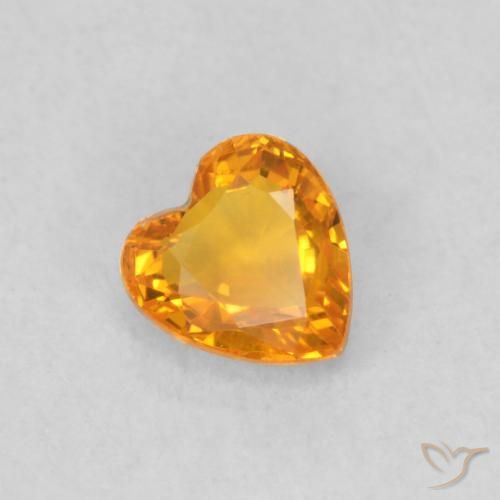 Saphir Orange vif naturelle Cœur, 0.41 ct, VS