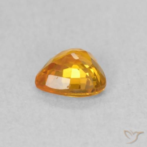 Saphir Orange vif naturelle Cœur, 0.41 ct, VS