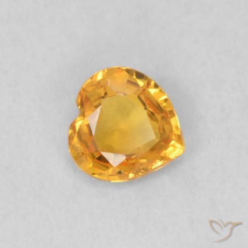 Saphir Orange vif naturelle Cœur, 0.35 ct, VS