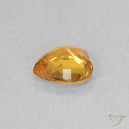 Saphir Orange vif naturelle Cœur, 0.35 ct, VS