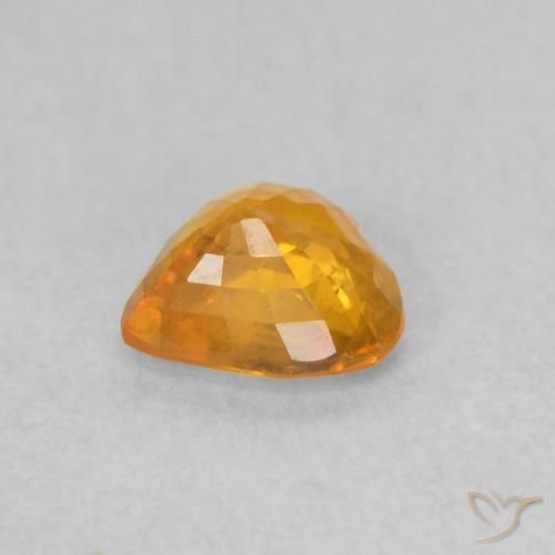 Saphir Orange moyen naturelle Cœur, 0.48 ct, VS