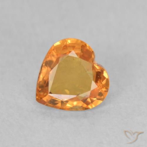 Saphir Orange vif naturelle Cœur, 0.42 ct, VS