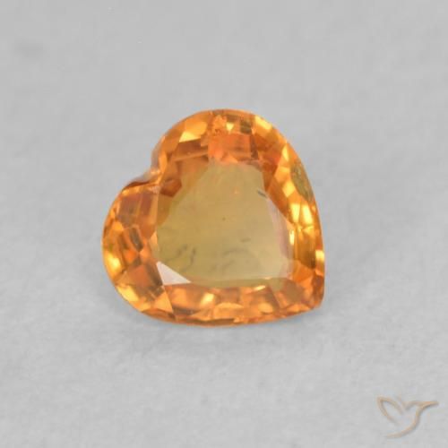 Saphir Orange vif naturelle Cœur, 0.42 ct, VS